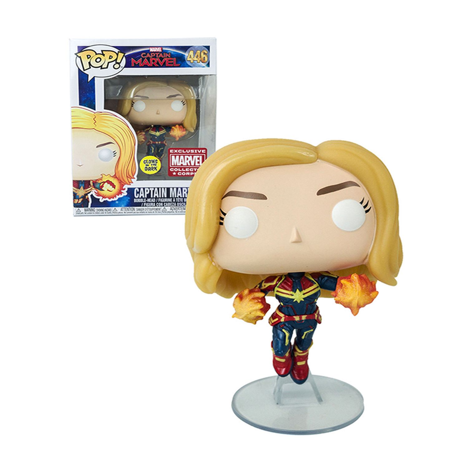 FUNKO POP! #446 CAPTAIN MARVEL - CAPTAIN MARVEL GITD EXCLUSIVO COLLECTORS CORPS - 1