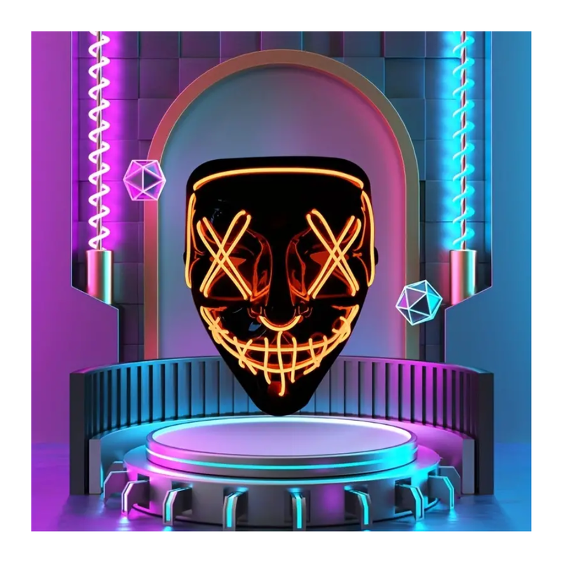 MÁSCARA MULTICOLOR LA PURGA HALLOWEEN TERROR LED - 4