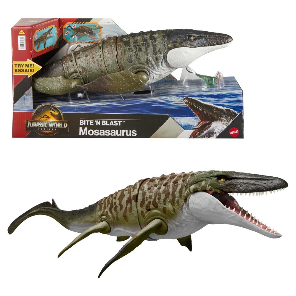 JURASSIC WORLD REBIRTH BITE N BLAST MOSASAURUS - 1