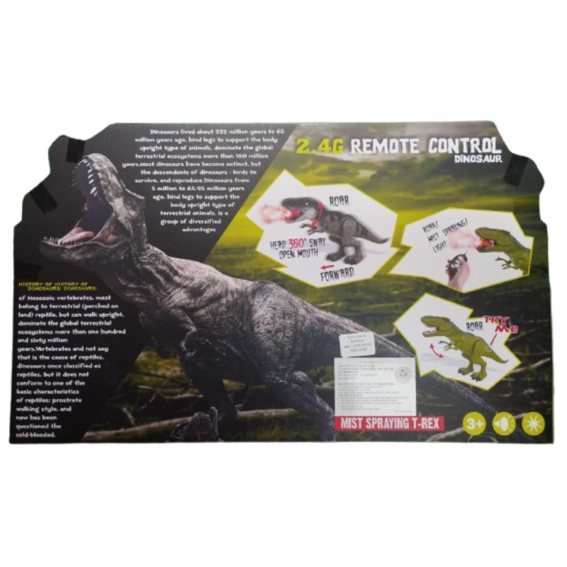 DINOSAURIO T-REX A CONTROL REMOTO CON LUZ Y EFECTOS DE HUMO - 2