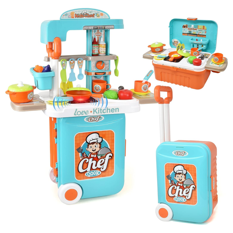 SET DE COCINA DE JUGUETE CON LUZ Y SONIDO 3 EN 1 - 1