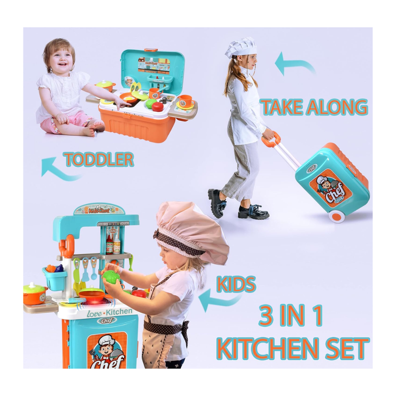 SET DE COCINA DE JUGUETE CON LUZ Y SONIDO 3 EN 1 - 3