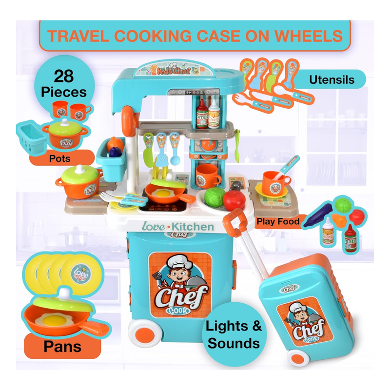 SET DE COCINA DE JUGUETE CON LUZ Y SONIDO 3 EN 1 - 4