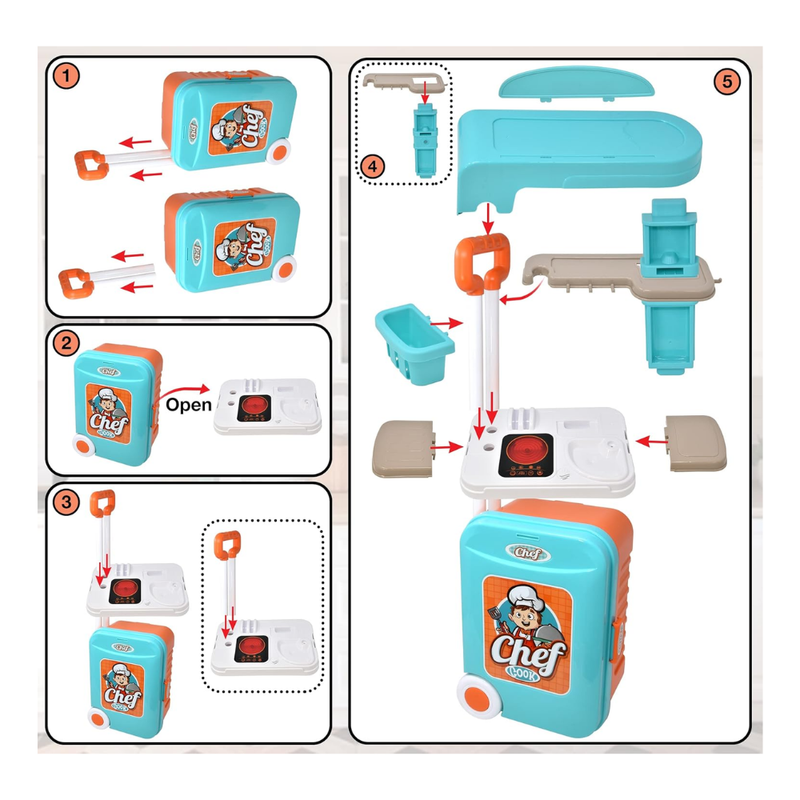 SET DE COCINA DE JUGUETE CON LUZ Y SONIDO 3 EN 1 - 5