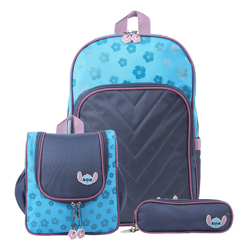 SET TEEN MOCHILA LONCHERA CARTUCHERA STITCH - 1