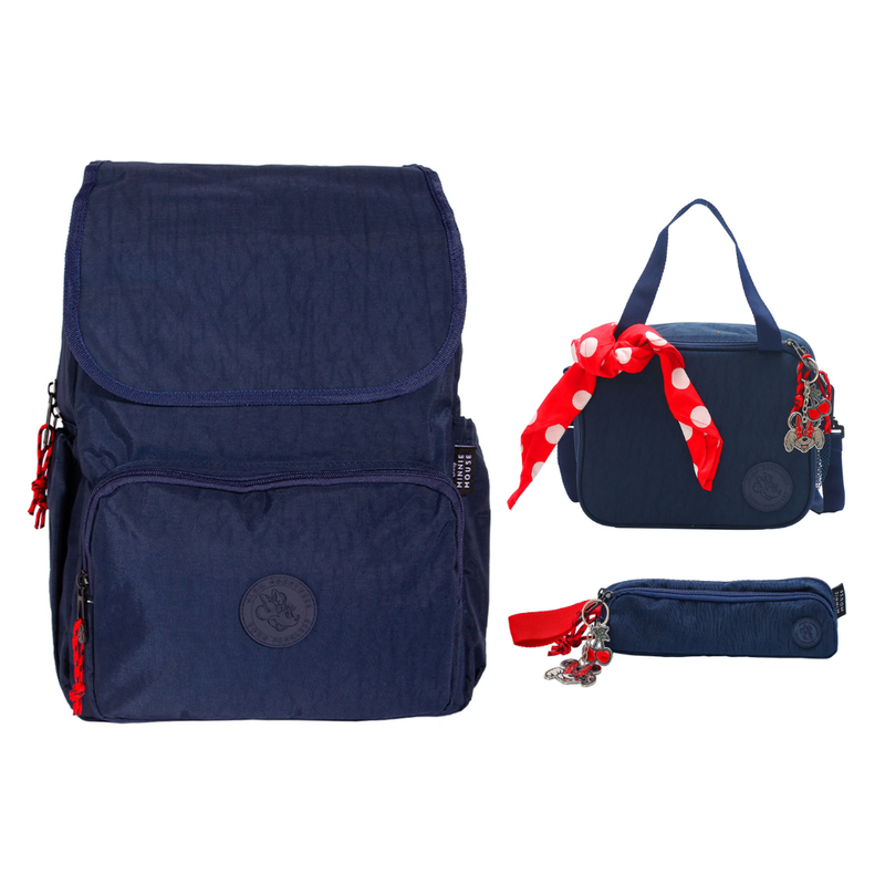 SET MOCHILA LONCHERA CARTUCHERA MINNIE ESCOLAR COLECCIÓN B - 1