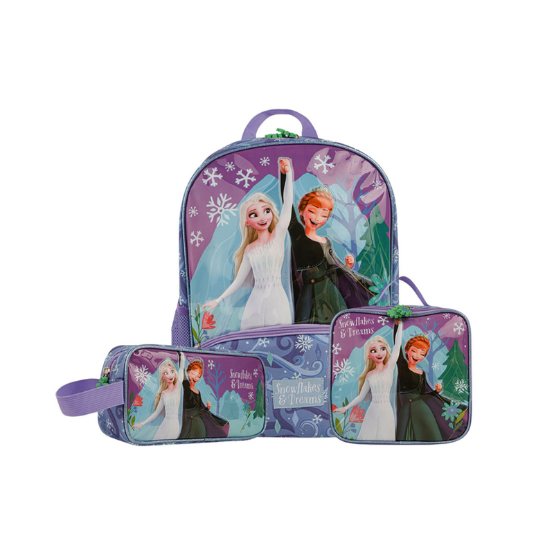 SET DE MOCHILA LONCHERA CARTUCHERA FROZEN COLECCIÓN F - 1