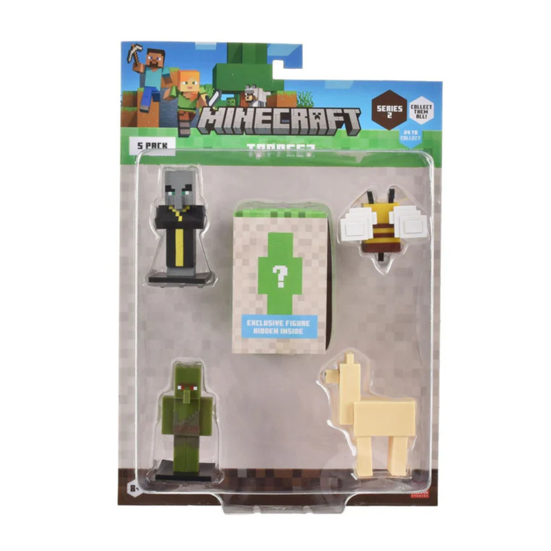 MINECRAFT SET 5 FIGURAS TOPPEEZ 6 CM - EVOCADOR CON FIGURA SORPRESA - 1
