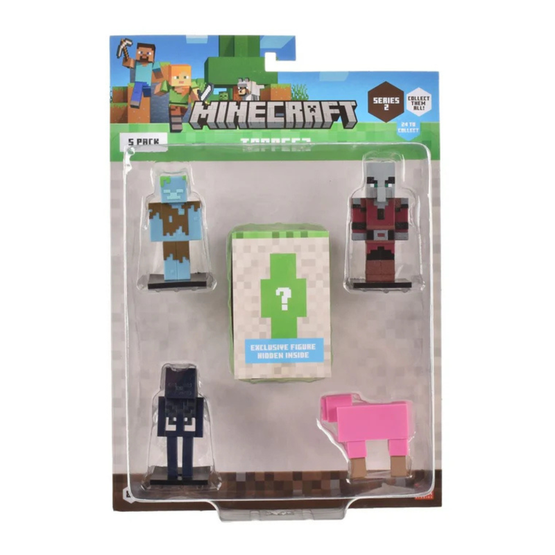MINECRAFT SET 5 FIGURAS TOPPEEZ 6 CM - AHOGADO CON FIGURA SORPRESA - 1