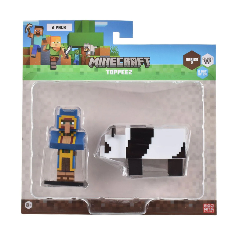 MINECRAFT SET 2 FIGURAS TOPPEEZ 6 CM - COMERCIANTE - 1