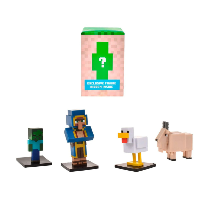 MINECRAFT SET 5 FIGURAS TOPPEEZ 6 CM - COMERCIANTE CON FIGURA SORPRESA - 2