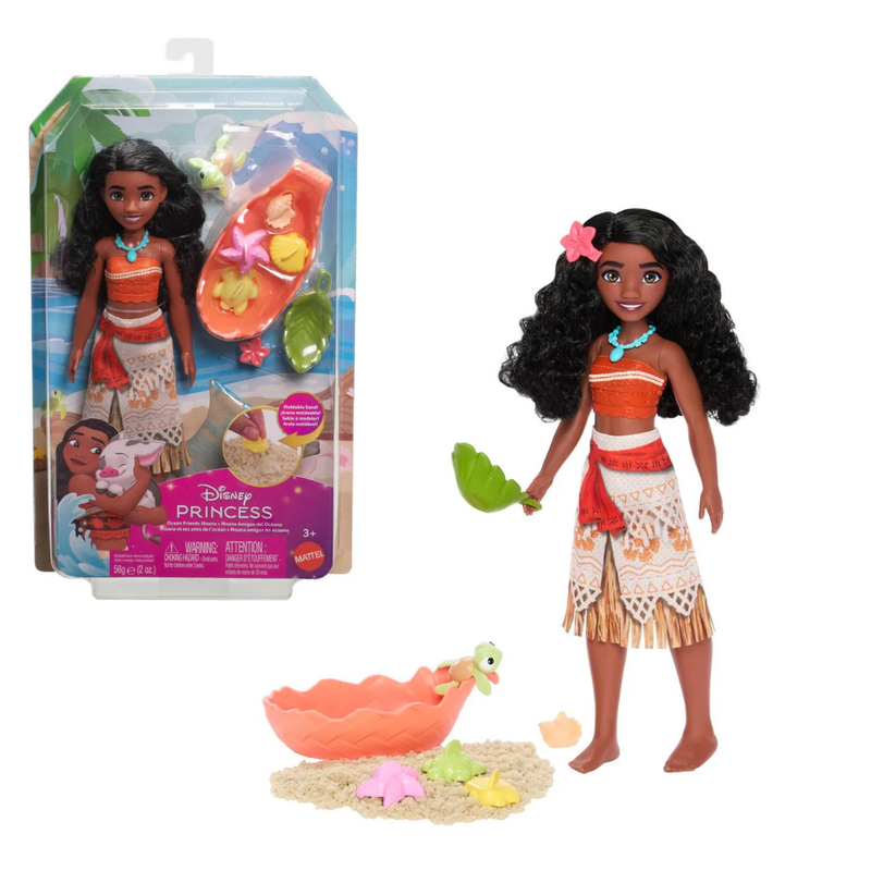 MUÑECA DISNEY PRINCESS MOANA CON TORTUGA BEBÉ - 1
