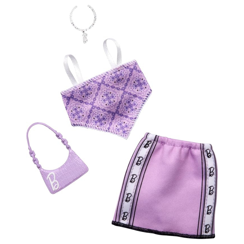 BARBIE FASHION PACK - LOOKS PURPLE TOP AND SHIRT - 1