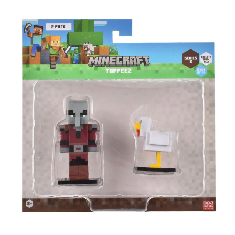 MINECRAFT SET 2 FIGURAS TOPPEEZ 6 CM - SAQUEADOR - 1