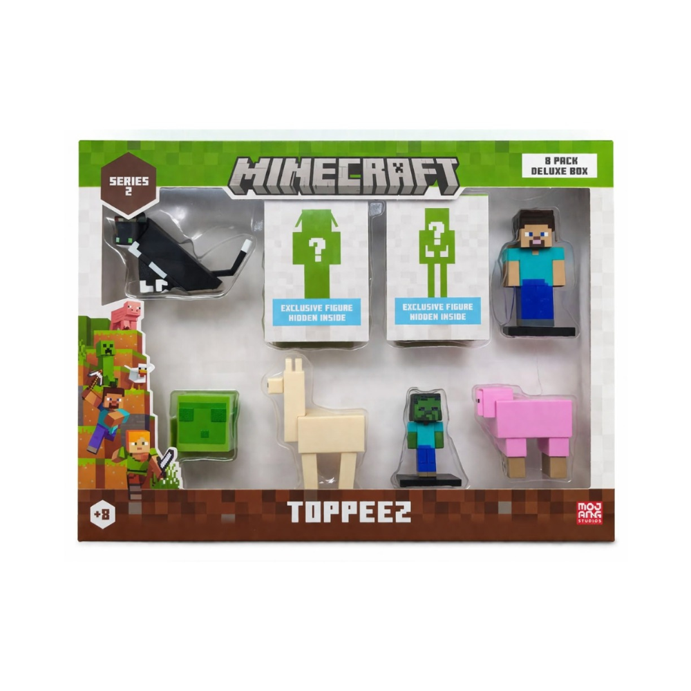 MINECRAFT SET 8 FIGURAS TOPPEEZ DELUXE BOX 6 CM SURTIDO - 1
