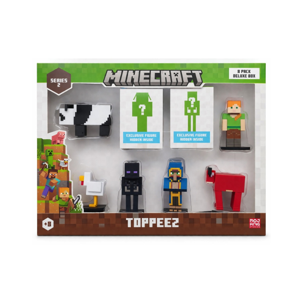 MINECRAFT SET 8 FIGURAS TOPPEEZ DELUXE BOX 6 CM SURTIDO - 2