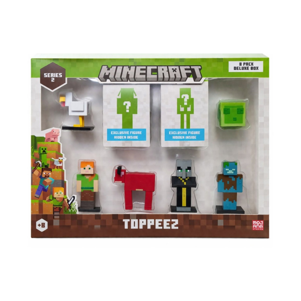 MINECRAFT SET 8 FIGURAS TOPPEEZ DELUXE BOX 6 CM SURTIDO - 3