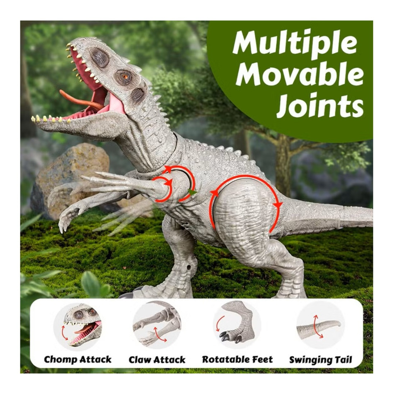 DINOSAURIO DE JUGUETE INDOMINUS REX CON LUZ Y SONIDO - 2