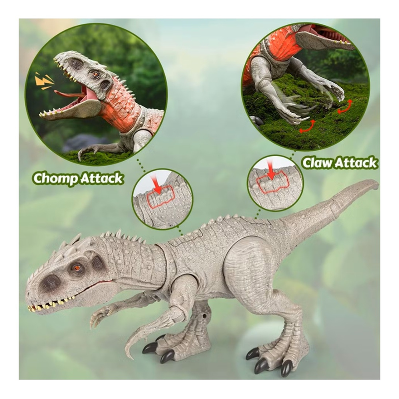 DINOSAURIO DE JUGUETE INDOMINUS REX CON LUZ Y SONIDO - 3
