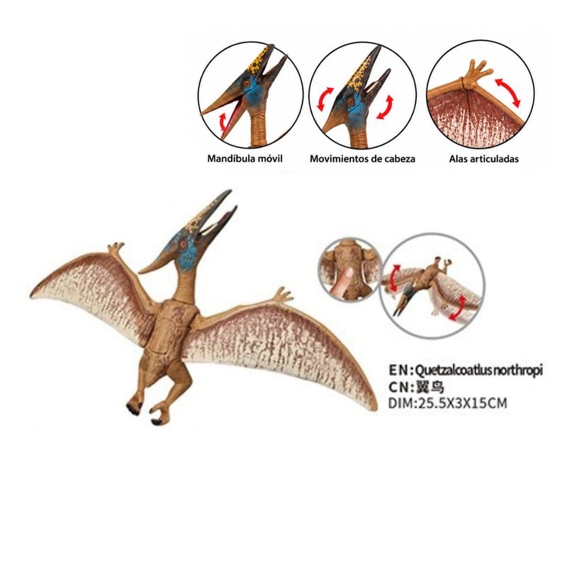 DINOSAURIOS DE JUGUETE PACK X4 VELOCIRAPTOR, SPINOSAURUS, TRICERATOPS Y QUETZACLOATLUS CON SONIDO - 5