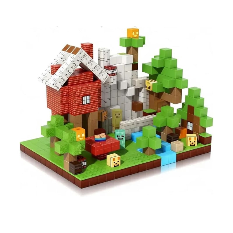 SET DE BLOQUES MAGNÉTICOS 150 PIEZAS ESTILO MINECRAFT - 2