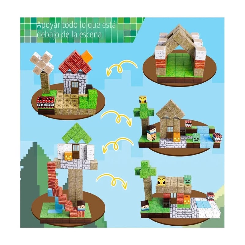 SET DE BLOQUES MAGNÉTICOS 150 PIEZAS ESTILO MINECRAFT - 3