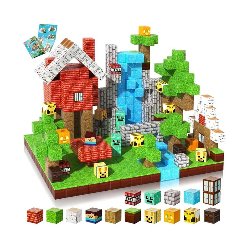 SET DE BLOQUES MAGNÉTICOS 150 PIEZAS ESTILO MINECRAFT - 4