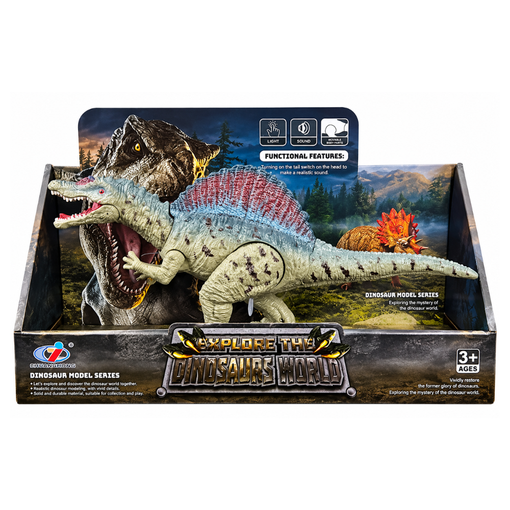 DINOSAURIO DE JUGUETE DINOSAURS WORLD SPINOSAURUS CON SONIDO - 1