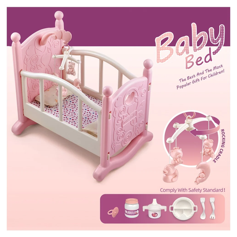 CUNA PARA MUÑECAS DE HASTA 40CM CON ACCESORIOS PARA BEBES - 2
