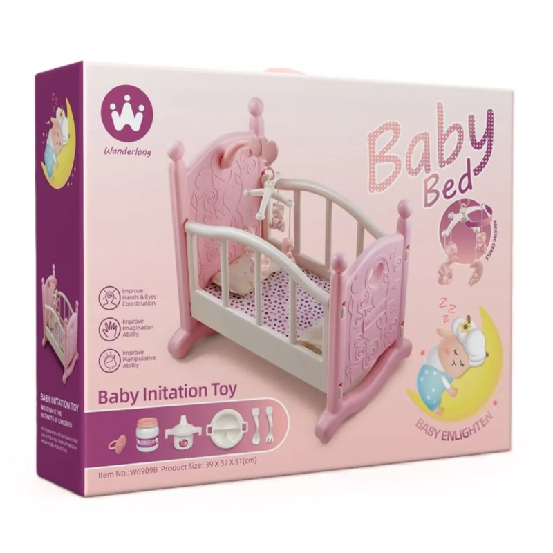 CUNA PARA MUÑECAS DE HASTA 40CM CON ACCESORIOS PARA BEBES - 3
