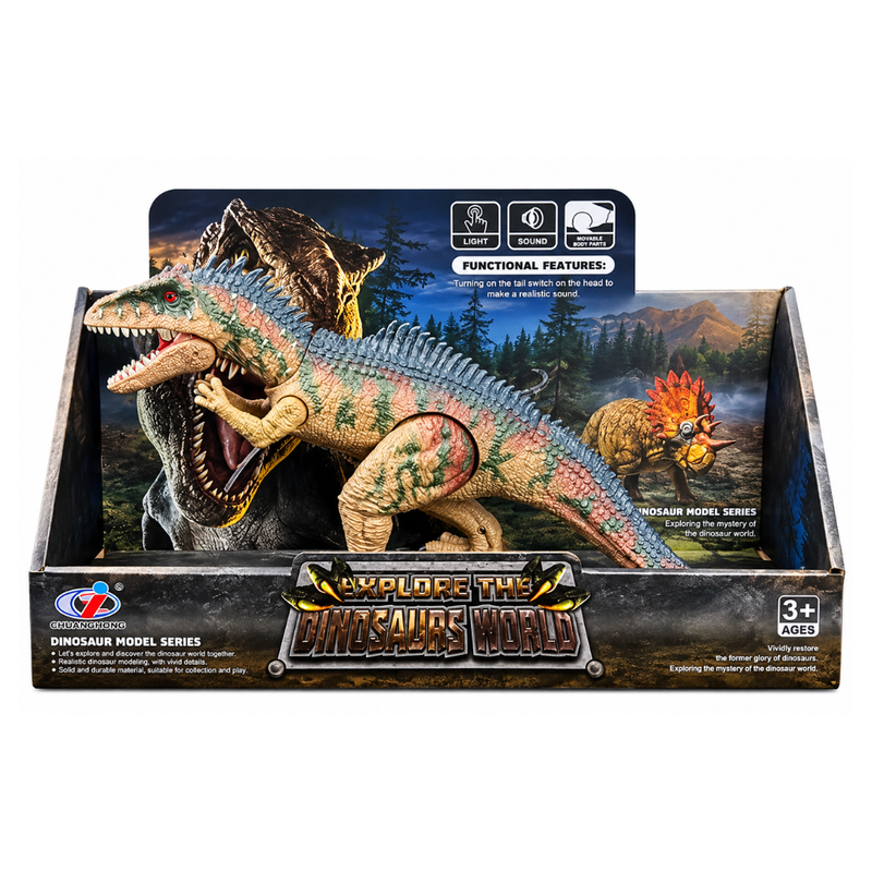 DINOSAURIO DE JUGUETE DINOSAURS WORLD ALLOSAURUS CON SONIDO - 1
