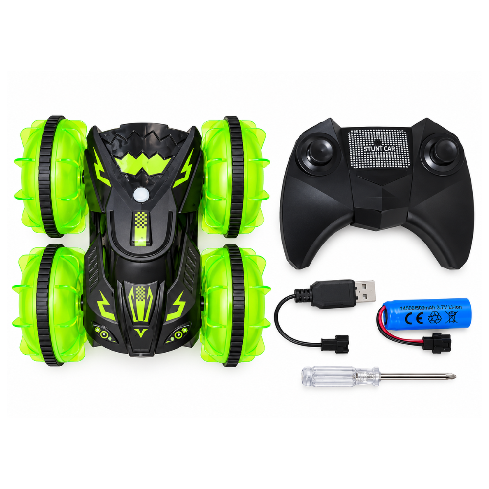 AUTO RC ANFIBIO STUNT 4CH CON CONTROL REMOTO, LUCES Y GIRO 360° – ESCALA 1:20 - 5