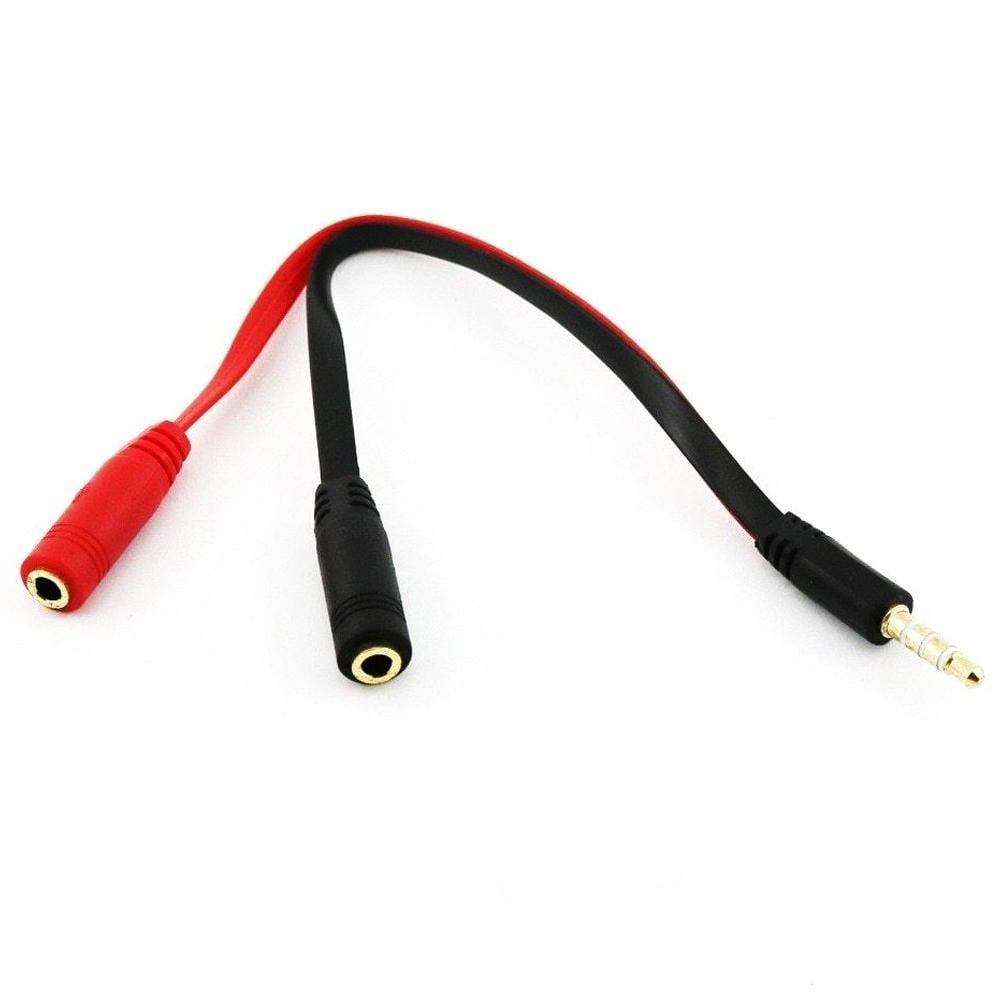 Cable De 2 Jack 3.5 Mm Estéreo Audio Micro A Plug 3.5mm Trrs - 1