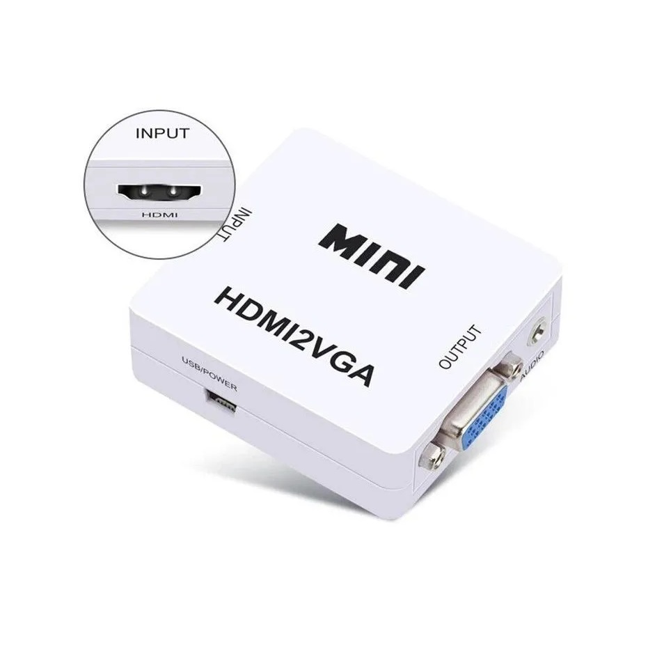 CONVERSOR CONVERTIDOR ADAPTADOR HDMI A VGA AUDIO CABLE USB - 1