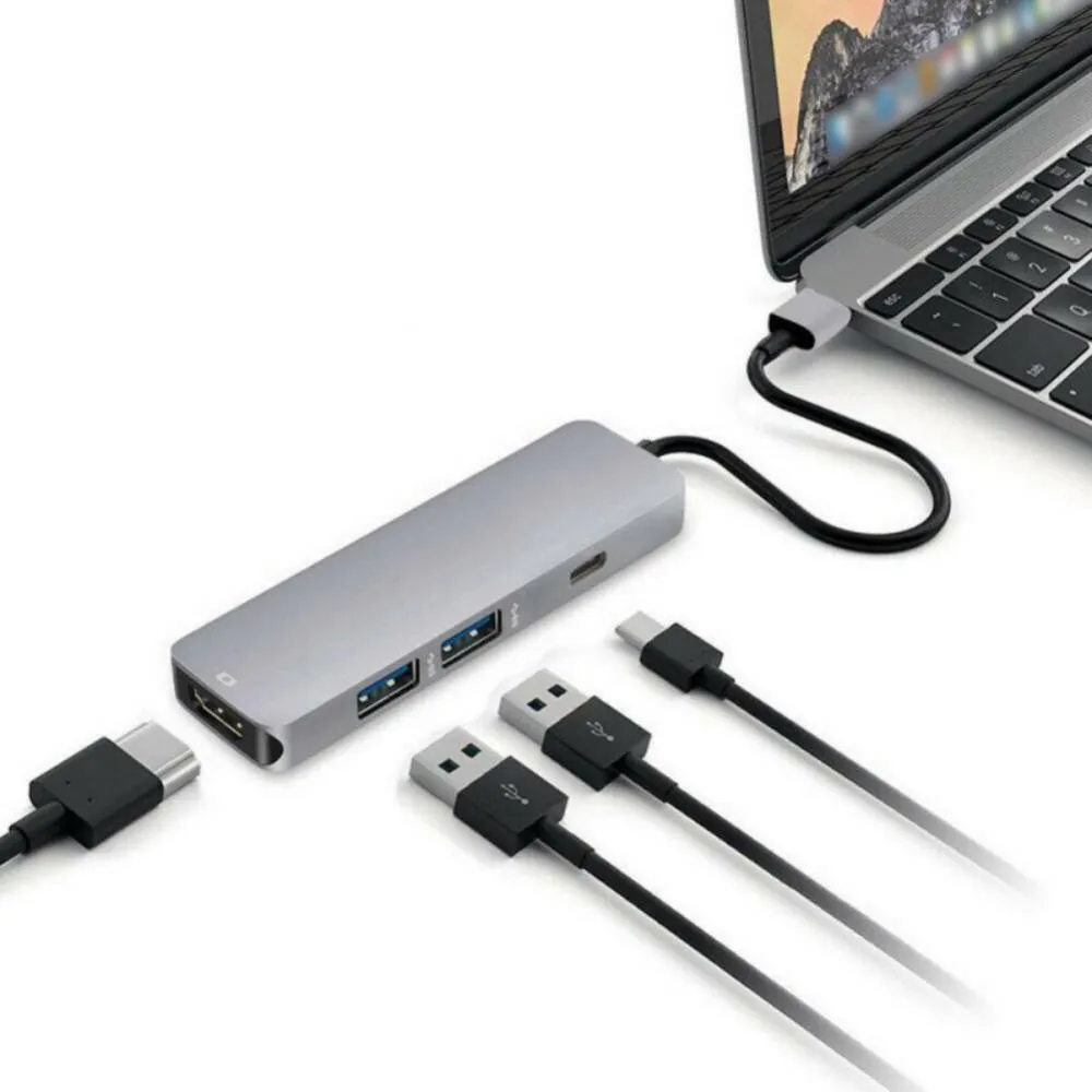 ADAPTADOR 4 EN 1 TIPO-C TO HDTV 4K+ USB3.0 + USB2.0 + TIPO-C - 2