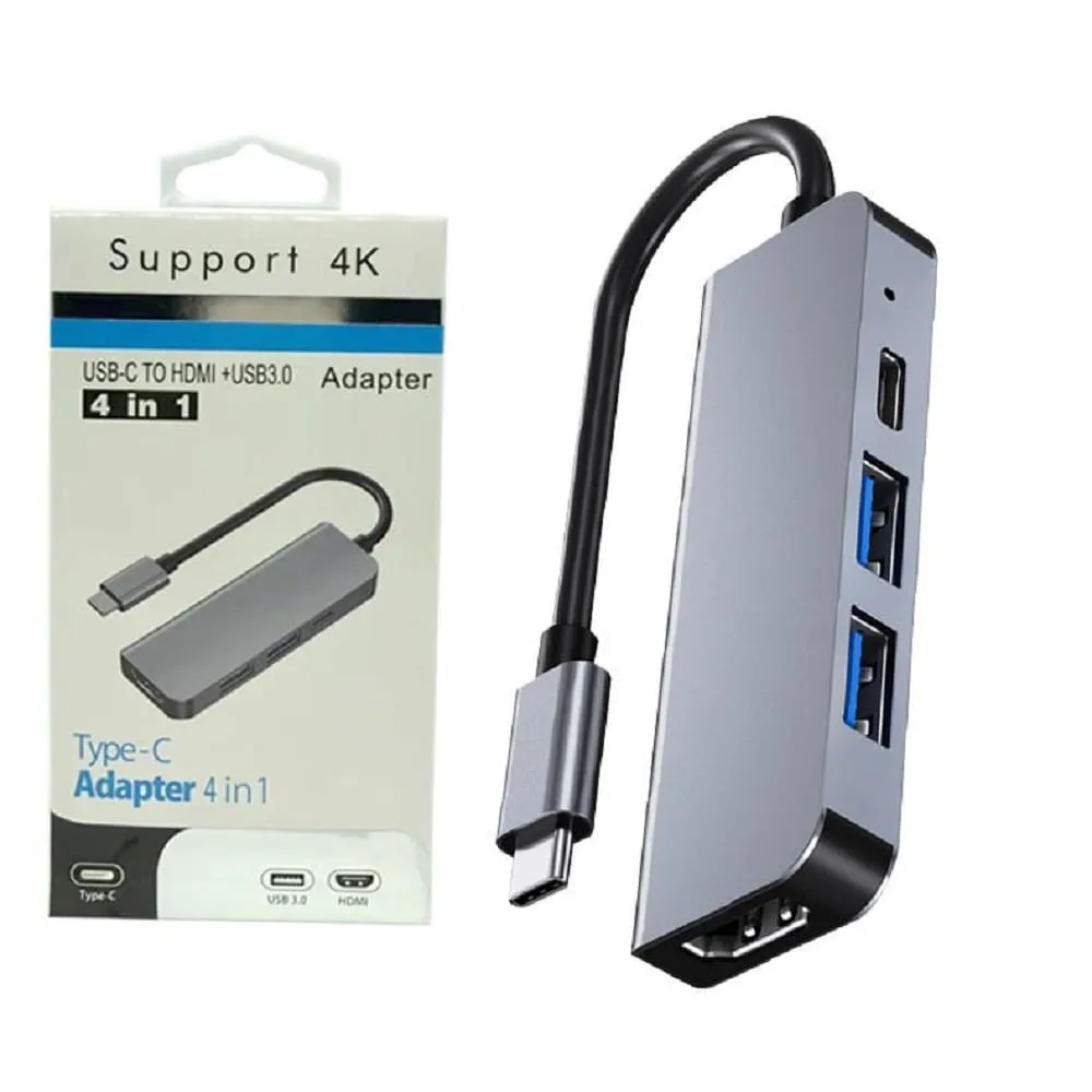 ADAPTADOR 4 EN 1 TIPO-C TO HDTV 4K+ USB3.0 + USB2.0 + TIPO-C - 3