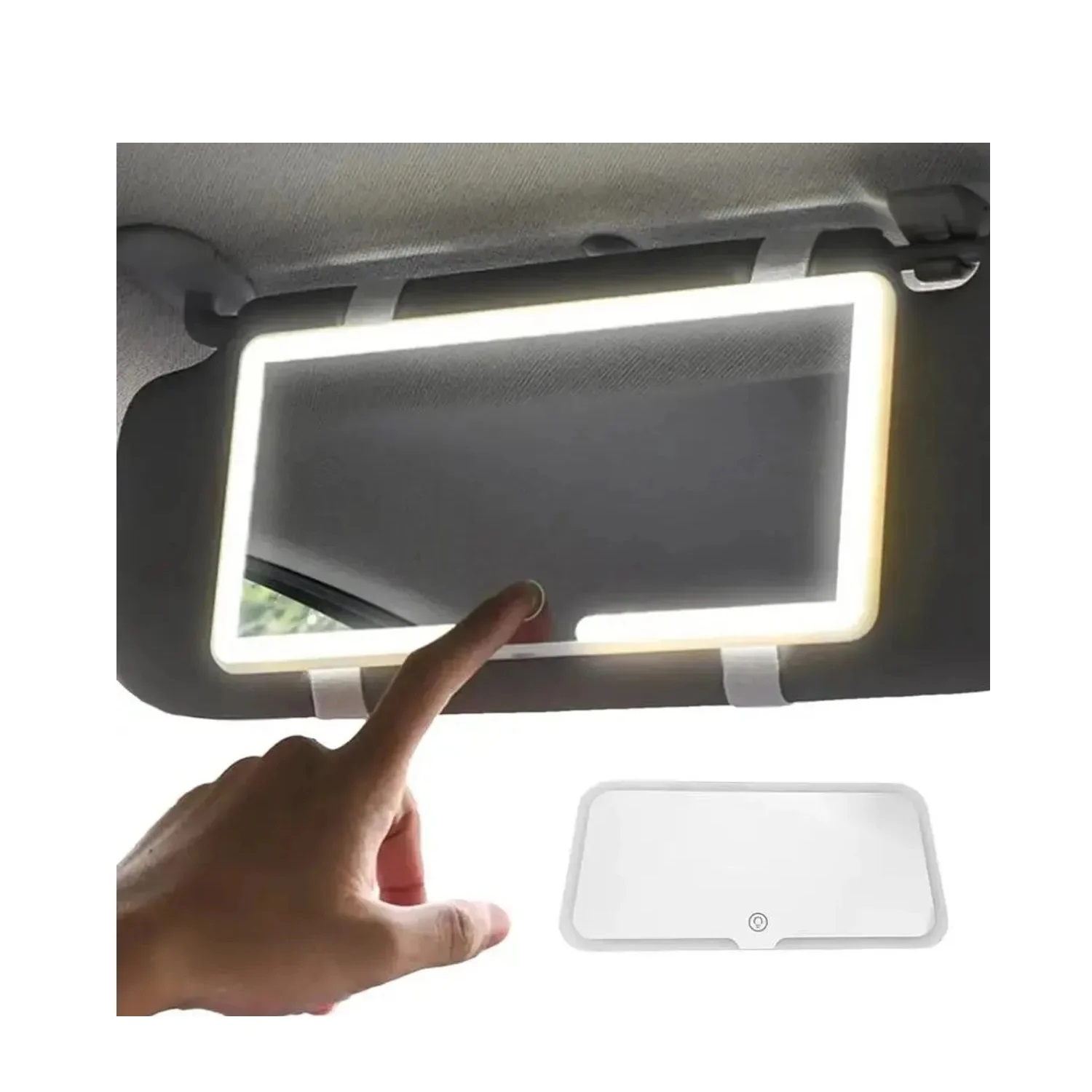 ESPEJO CON LUZ LED PARA AUTO DESMONTABLE RECARGABLE - 2