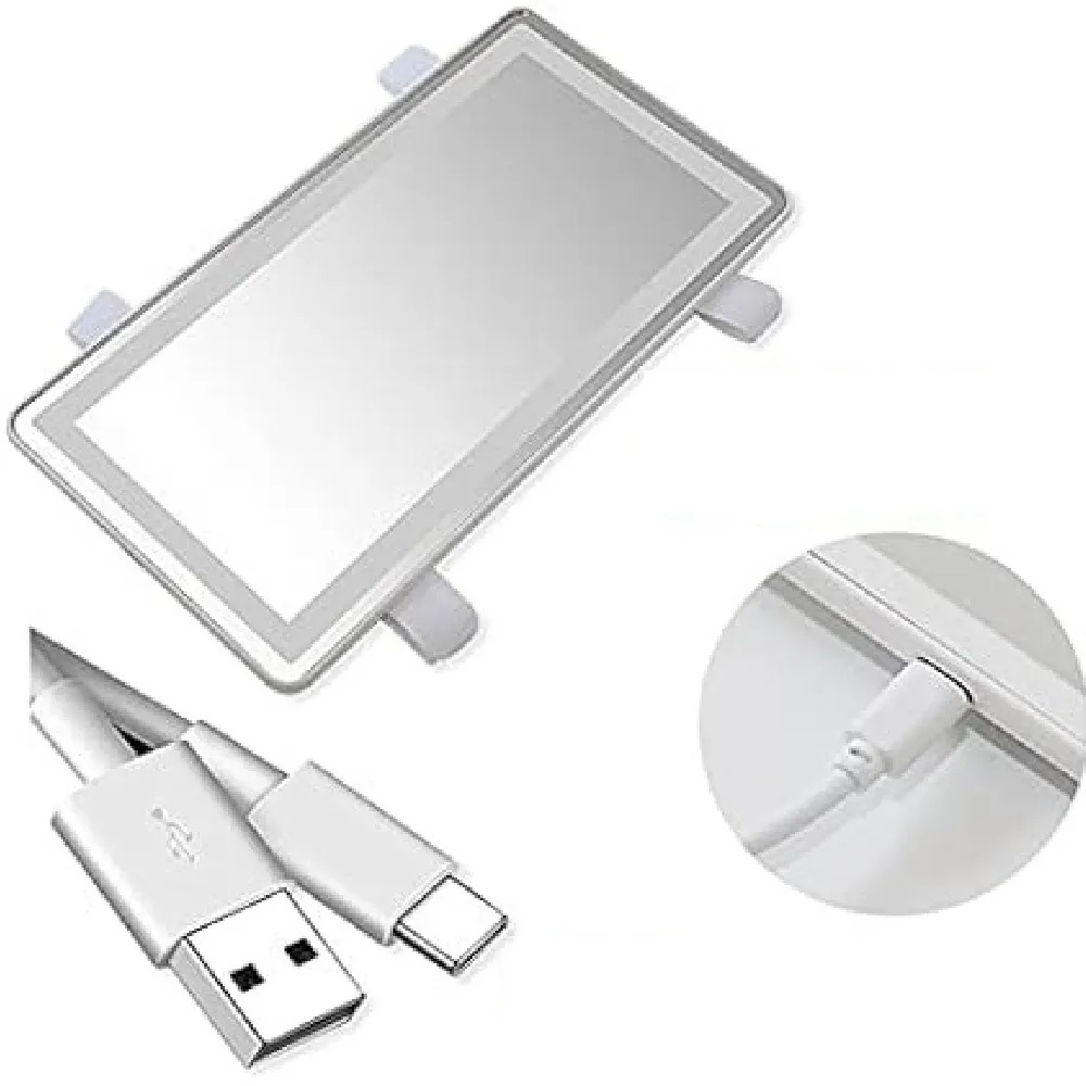 ESPEJO CON LUZ LED PARA AUTO DESMONTABLE RECARGABLE - 3