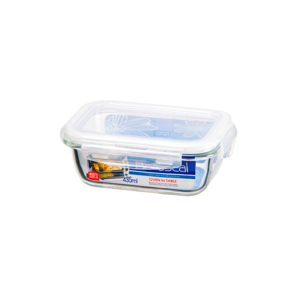 ENVASE HERMÉTICO DE VIDRIO RECTANGULAR 430 ML LOCKNLOCK BOROSEAL III - 1