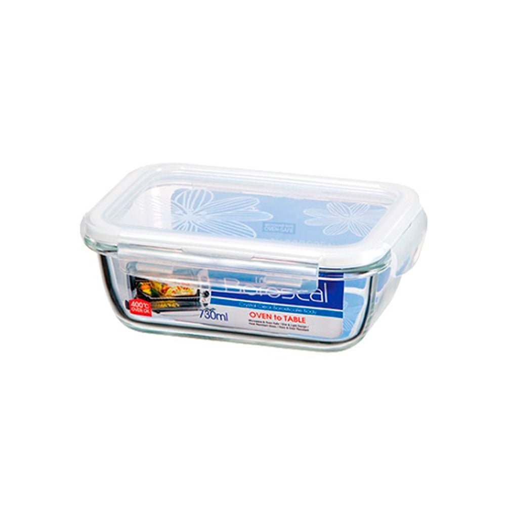 ENVASE HERMÉTICO DE VIDRIO RECTANGULAR 730 ML LOCKNLOCK BOROSEAL III - 1