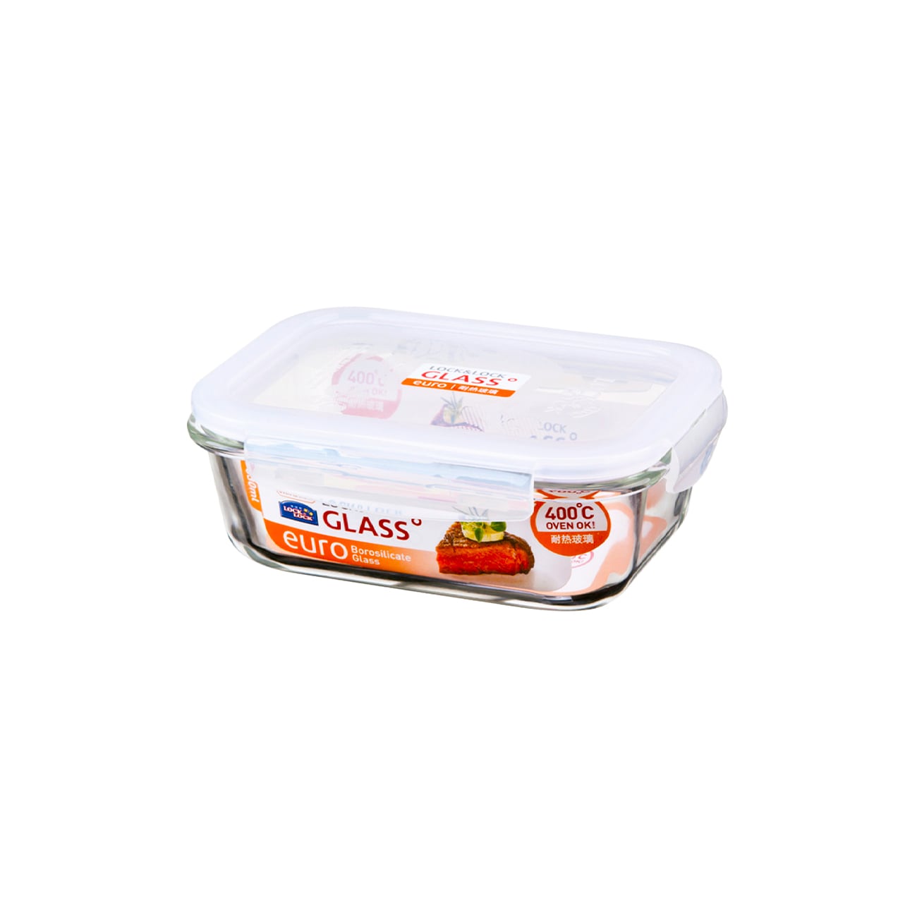 ENVASE HERMÉTICO DE VIDRIO RECTANGULAR 630 ML LOCKNLOCK BOROSEAL EURO - 1
