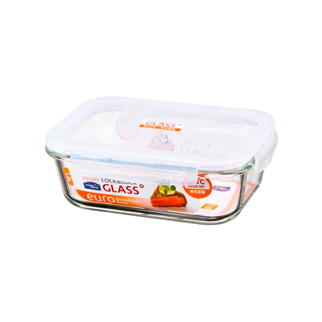 ENVASE HERMÉTICO DE VIDRIO BOROSILICATO RECTANGULAR 1 L LOCKNLOCK BOROSEAL EURO - 1