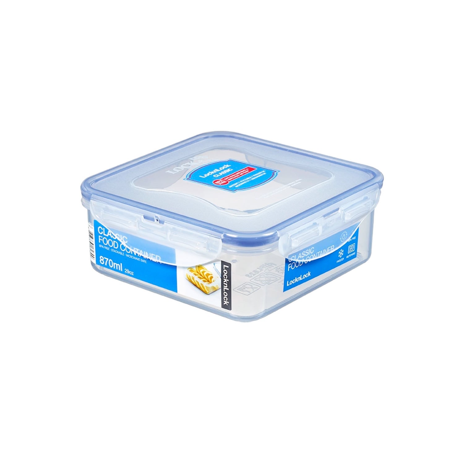 ENVASE HERMÉTICO CUADRADO 870 ML LOCKNLOCK CLASSIC PARA ALIMENTOS - 1