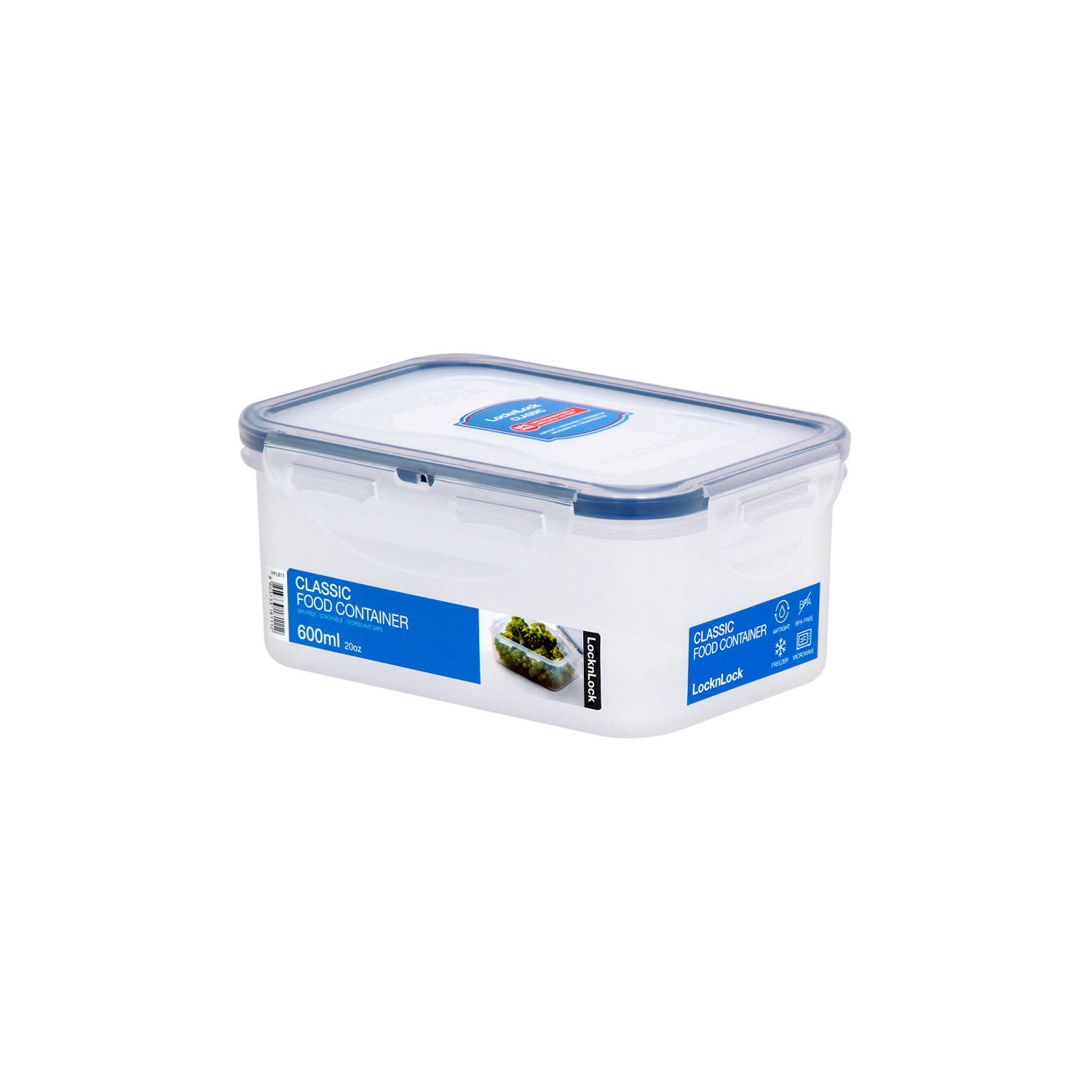 ENVASE HERMÉTICO RECTANGULAR 600 ML LOCKNLOCK CLASSIC PARA ALIMENTOS - 1