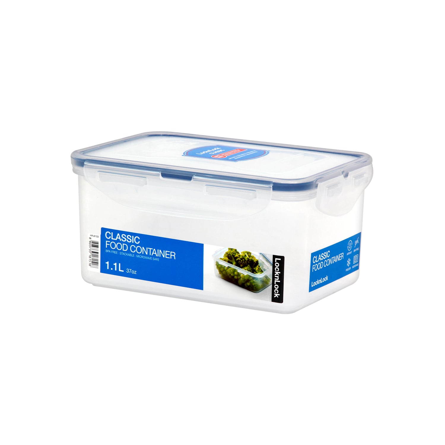 ENVASE HERMÉTICO RECTANGULAR 1.1 L LOCKNLOCK CLASSIC PARA ALIMENTOS - 1