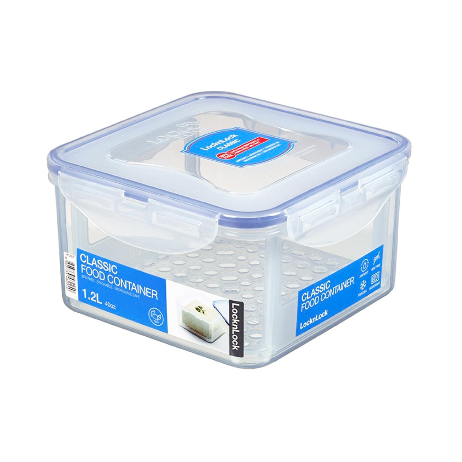 ENVASE HERMÉTICO CUADRADO 1.2 L CON REJILLA LOCKNLOCK CLASSIC - 1