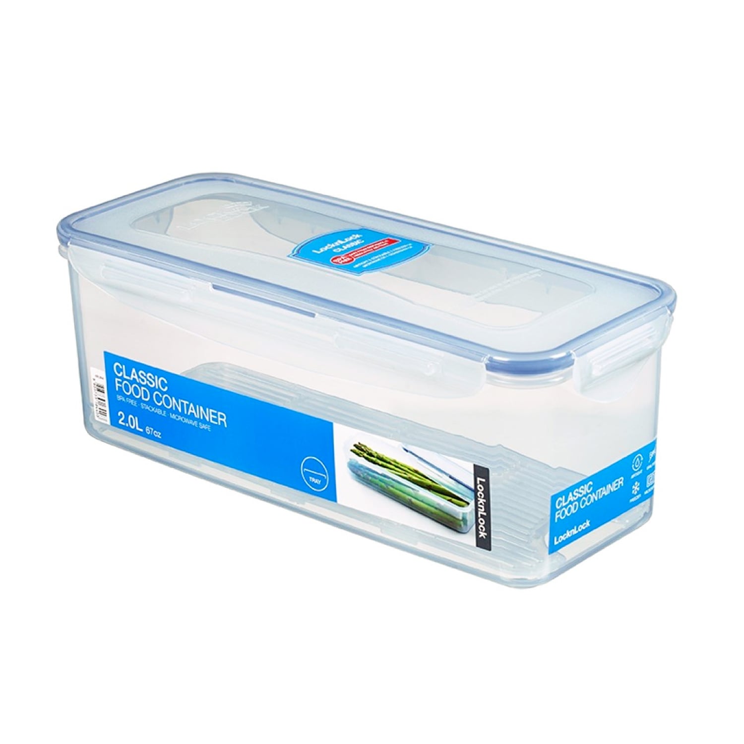 ENVASE HERMÉTICO MULTIUSO LARGO 2 L LOCKNLOCK CLASSIC PARA ALIMENTOS - 1
