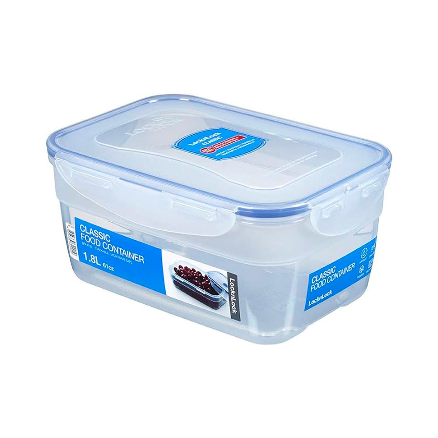 ENVASE HERMÉTICO RECTANGULAR 1.8 L LOCKNLOCK CLASSIC PARA ALIMENTOS - 1