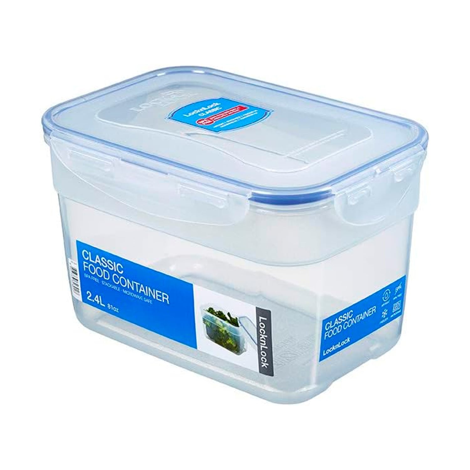 ENVASE HERMÉTICO RECTANGULAR 2.4 L LOCKNLOCK CLASSIC PARA ALIMENTOS - 1