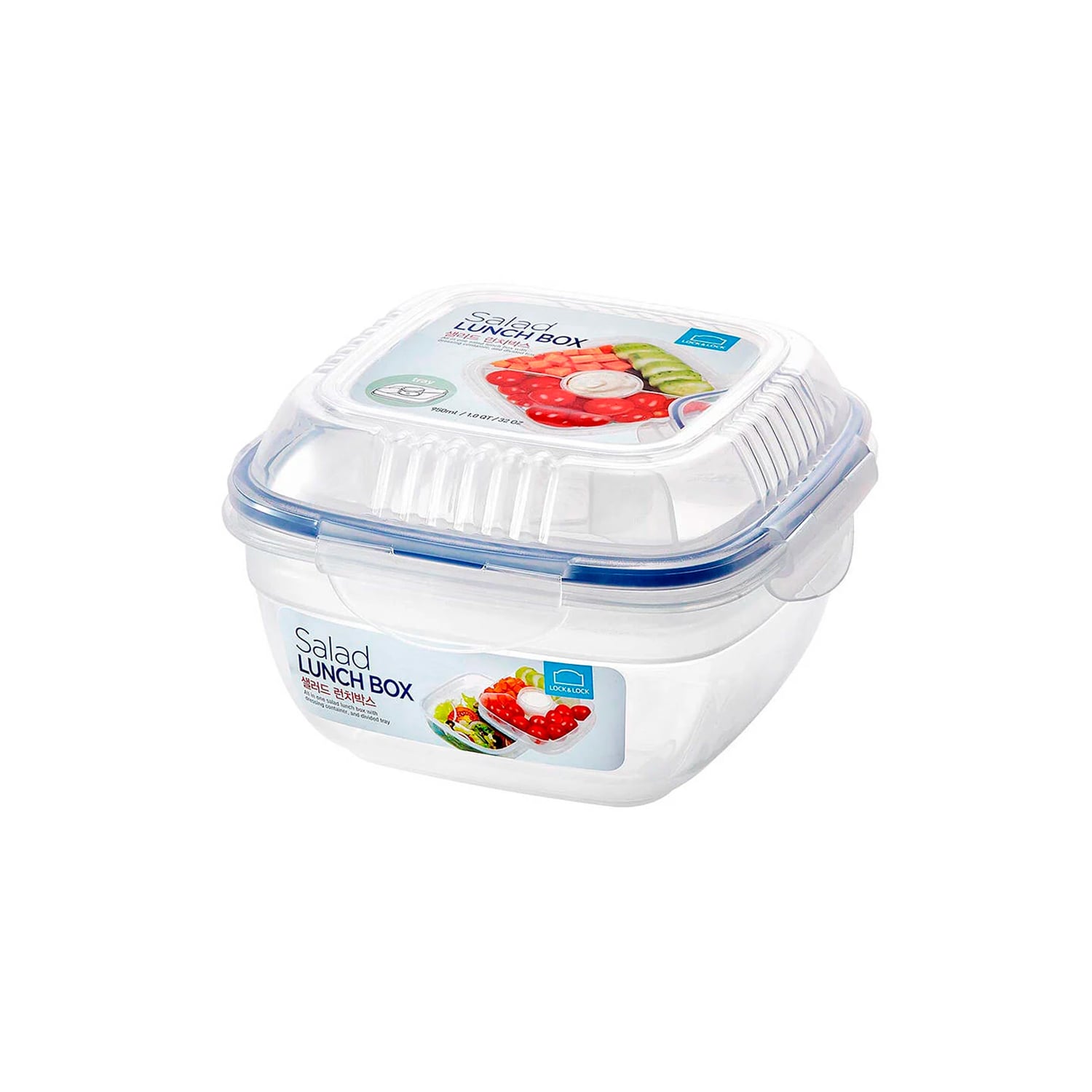 ENVASE HERMÉTICO CUADRADO SALAD BOWL 950 ML LOCKNLOCK PARA ENSALADAS - 1